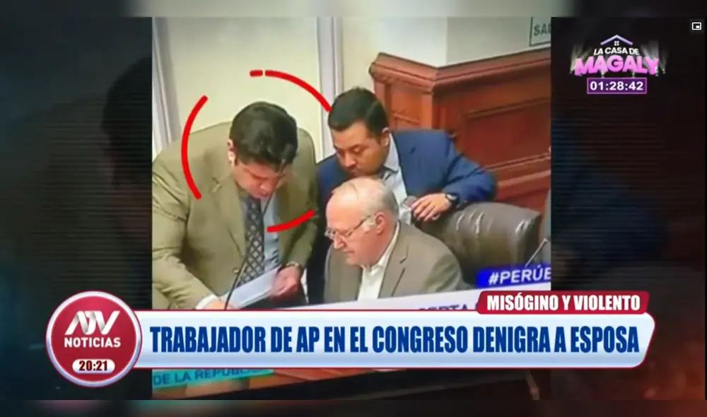 Asesor denunciado por violencia es cercano a Víctor Andrés Belaúnde. Foto y video: ATV