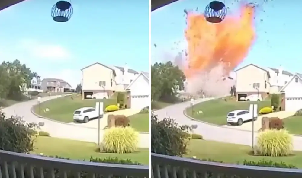 En el estado de Pensilvania, una urbanización quedó afectada por una potente explosión en una casa. Foto: composición LR/captura adn40Mx/YouTube - Vdeo: adn40Mx