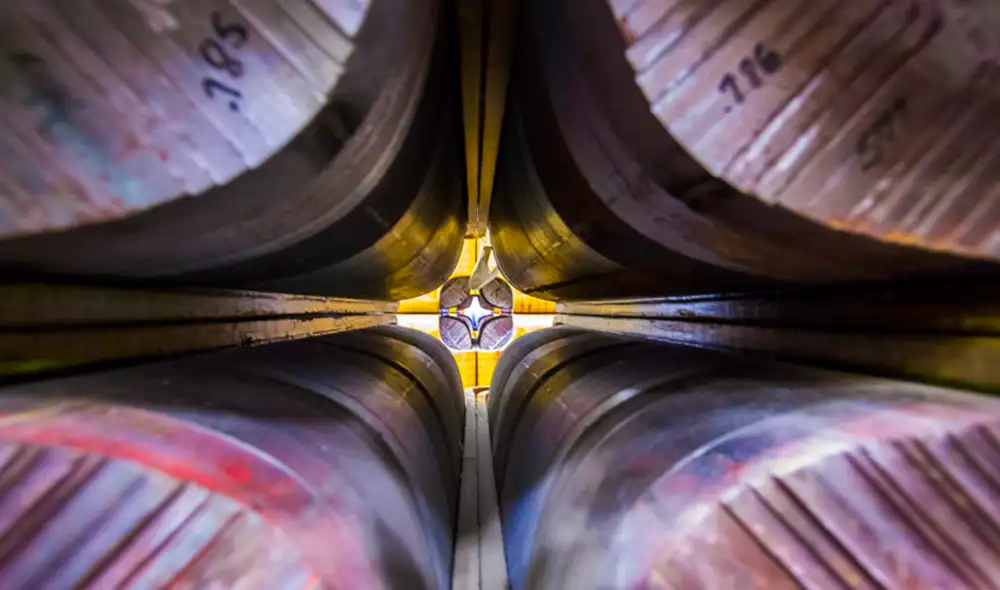Imanes del laboratorio donde se llevó a cabo el experimento con muones. Foto: Fermilab Imanes del laboratorio donde se llevó a cabo el experimento con muones. Foto: Fermilab