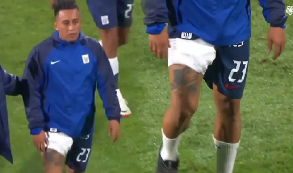 Christian Cueva fue cambiado en el entretiempo por una lesión. Foto: captura Liga 1 Max