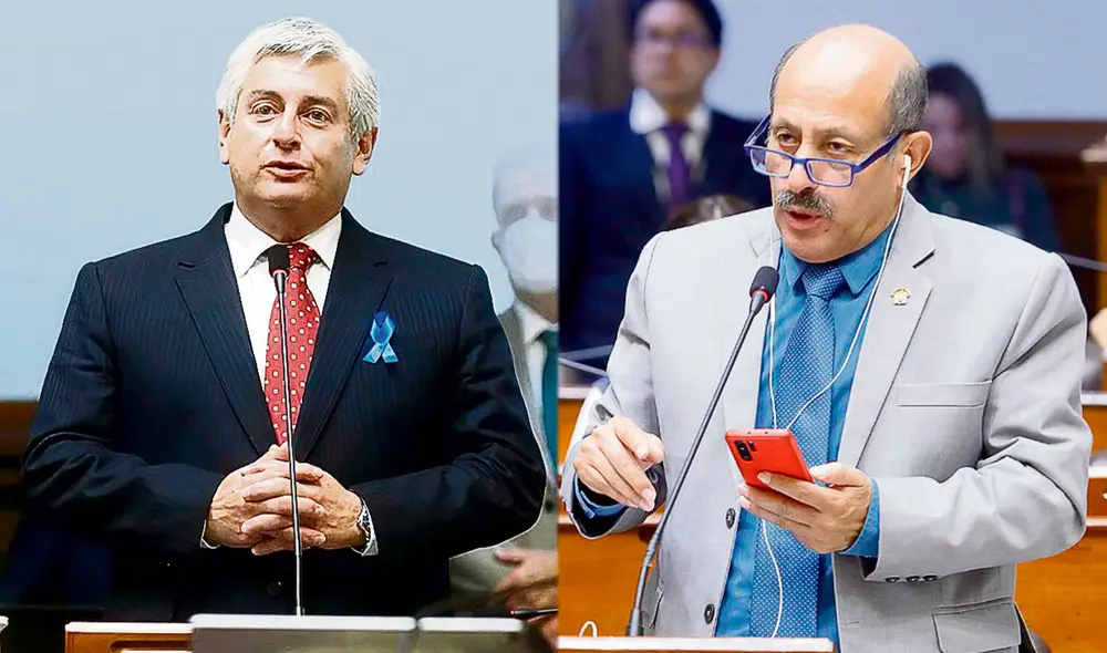 De Fuerza Popular, congresista Juan Carlos Lizarzaburu y de Somos Perú, congresista Héctor Valer. Foto: composiciónLR De Fuerza Popular, congresista Juan Carlos Lizarzaburu y de Somos Perú, congresista Héctor Valer. Foto: composiciónLR