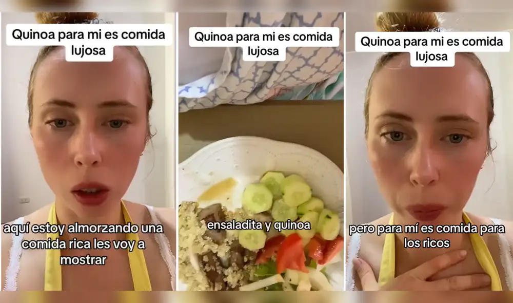 Usuarios estuvieron de acuerdo con el comentarios que hizo la joven sobre que la quinua es comida lujosa. Foto: composición LR/TikTok/@happyspirit_11 Usuarios estuvieron de acuerdo con el comentarios que hizo la joven sobre que la quinua es comida lujosa. Foto: composición LR/TikTok/@happyspirit_11