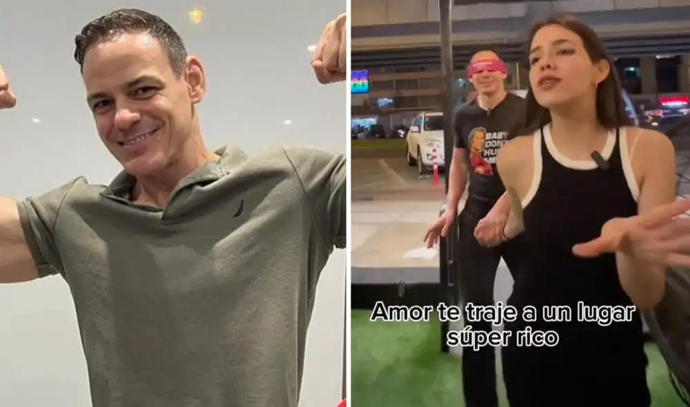 Mark Vito fue captado disfrutando en una discoteca con una joven 25 años menor. Foto: composición LR/TikTok - Video: Magaly TV