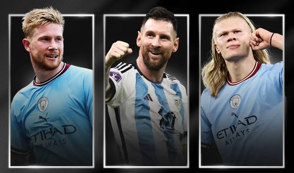 Los tres futbolistas compiten por quedarse con el trofeo de mejor jugador hombre. Foto: UEFA