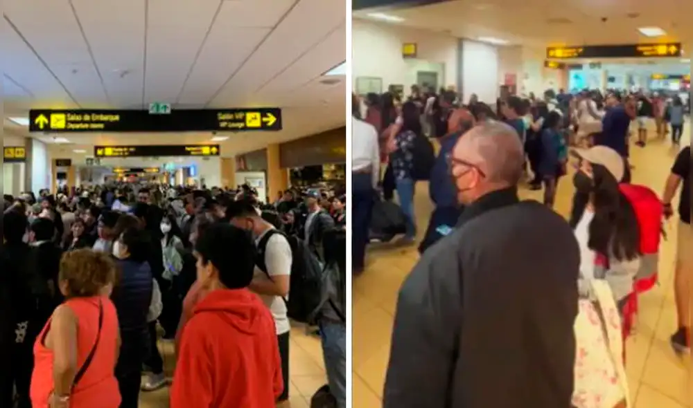 Pasajeros esperan sus vuelos en el aeropuerto Jorge Chávez. Foto: composición LR Pasajeros esperan sus vuelos en el aeropuerto Jorge Chávez. Foto: composición LR