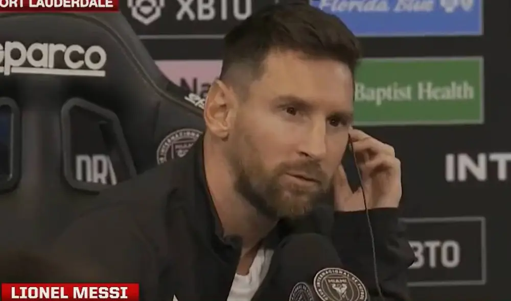 Lionel Messi brindó una conferencia en la previa de la final de la Leagues Cup. Foto: captura/ESPN Lionel Messi brindó una conferencia en la previa de la final de la Leagues Cup. Foto: captura/ESPN