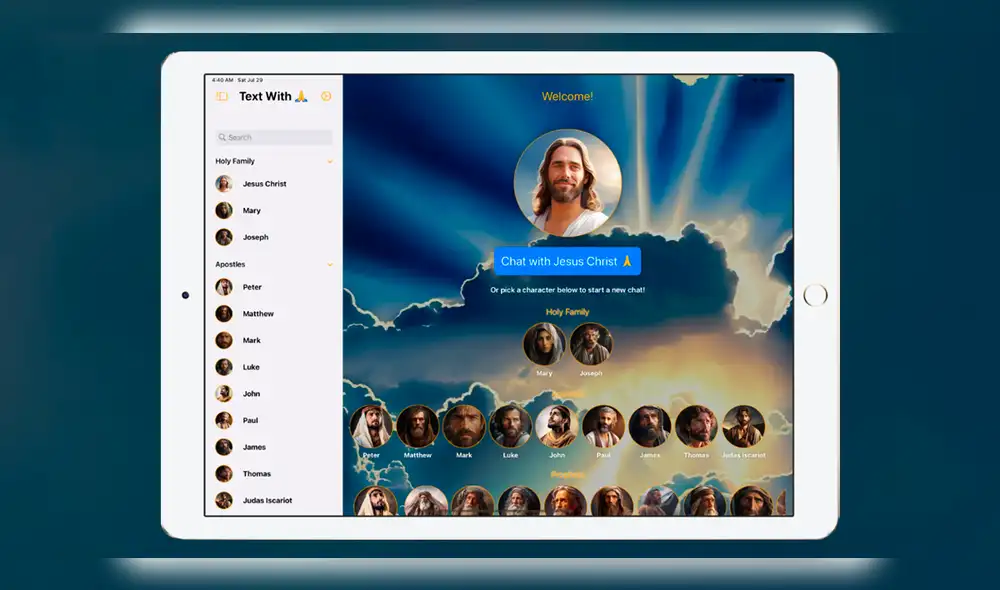 La aplicación Text With Jesus no está disponible, por el momento, para teléfonos Android. Foto: Text With Jesus