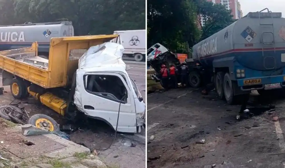 El conductor del vehículo pesado habría perdido el control. Foto: composiciónLR/Twitter(albertoprato02)