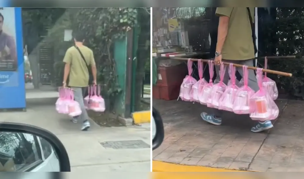 Los usuarios felicitaron al joven por tener un trabajo honrado. Foto: composición LR/TikTok/@karensayli Los usuarios felicitaron al joven por tener un trabajo honrado. Foto: composición LR/TikTok/@karensayli