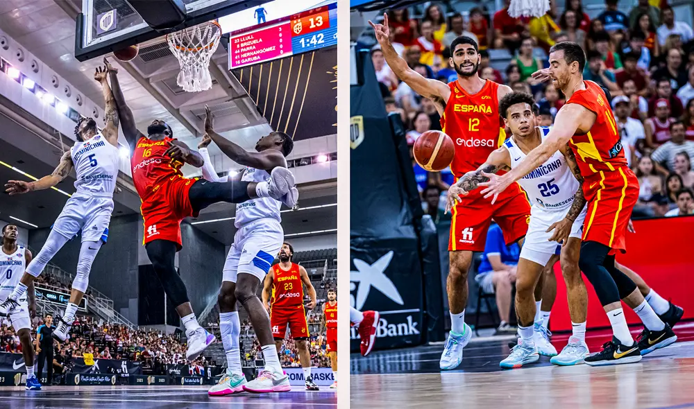 Con sufrimiento y varios sobresaltos, España venció a un duro quinteto de República Dominicana. Foto: composición LR/Baloncesto España