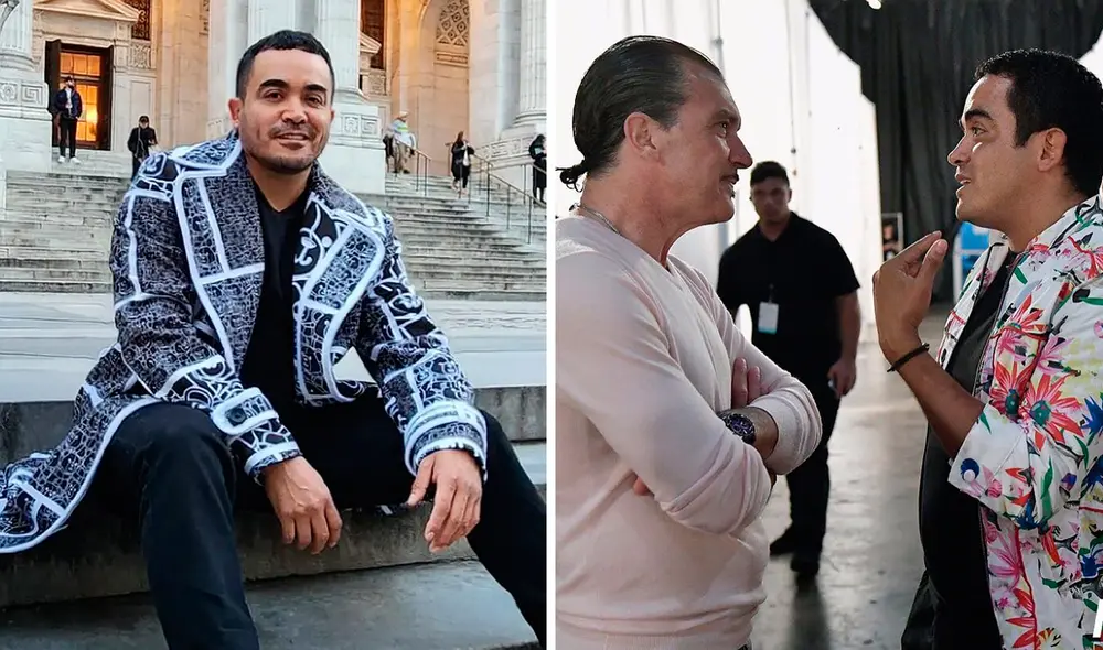 Las prendas de Yirko Sivirich cautivaron a Antonio Banderas durante el Miami Fashion Week, en 2017. Foto: composición LR/Yirko Sivirich/Antonio Banderas/Instagram