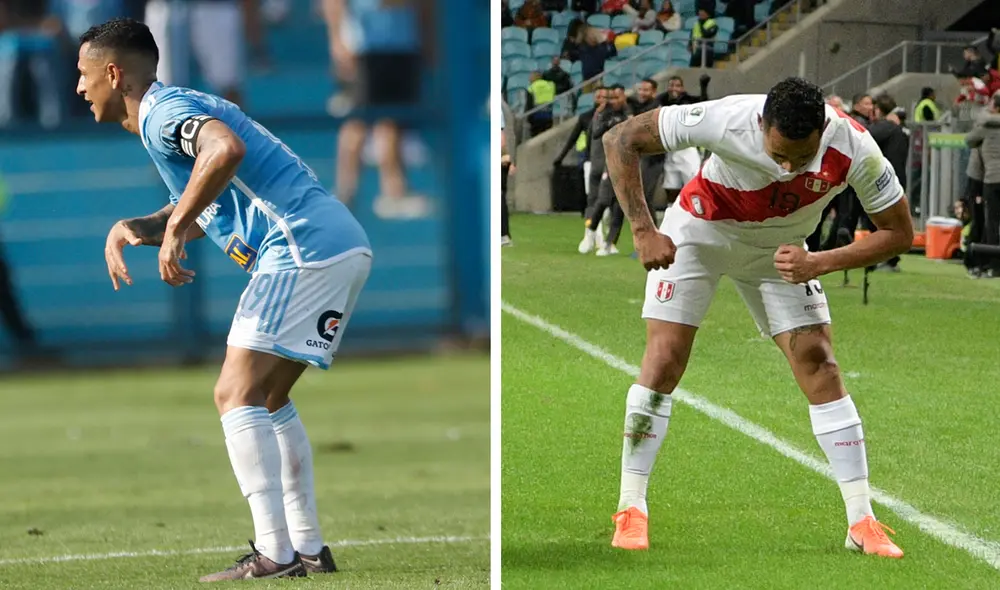 Yoshimar Yotún popularizó su festejo en el 2019 con la selección peruana. Foto: composición LR/Luis Jiménez/archivo GLR/AFP
