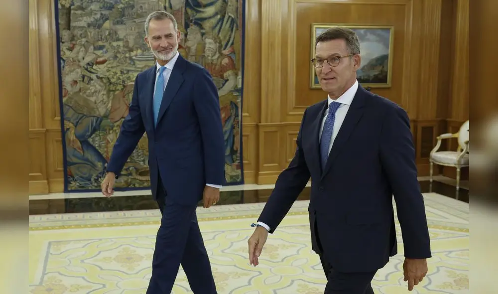 Rey Felipe VI se reunió con Alberto Núñez Feijóo. Foto: EFE