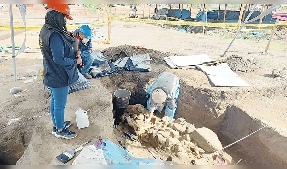 La hoyada. En total, se han encontrado 114 restos cerca al cuartel Los Cabitos, pero pueden seguir apareciendo más. Foto: difusión