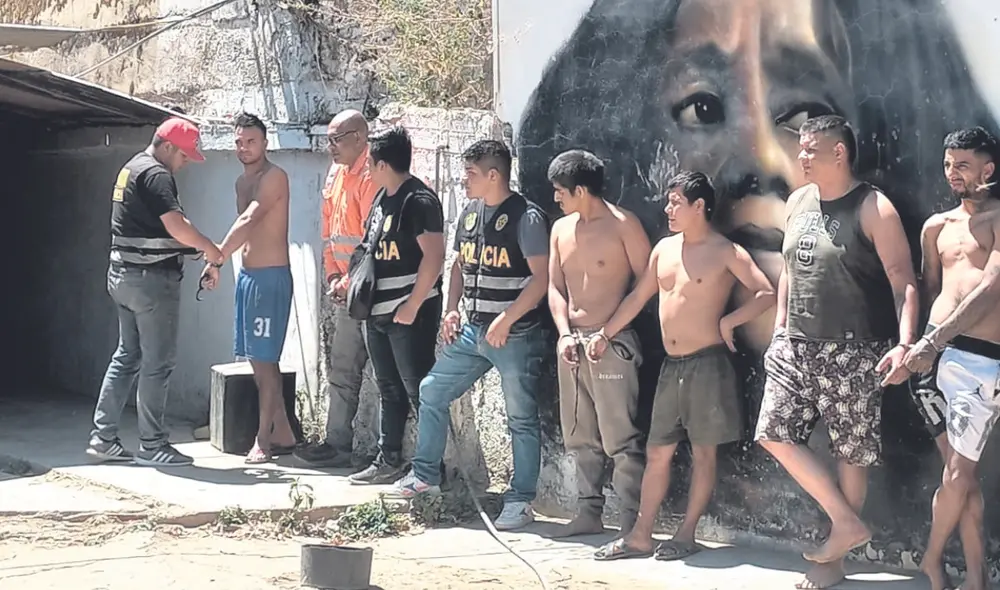 Detenidos. Entre las personas que fueron intervenidas por la PNP se encontraba una persona que estaba requisitoriada por el delito de usurpación. Foto: difusión