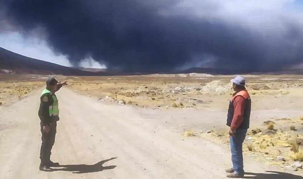 Proceso Eruptivo. San Juan de Tarucani es uno de los distritos afectados con erupción.