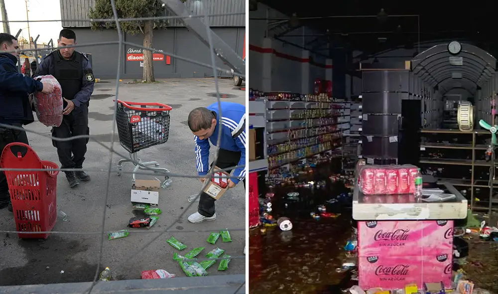 Una serie de saqueos en Argentina viene enfrentando al gobierno y al político Javier Milei. Foto: composición LR/AFP/TN - eldoce/YouTube