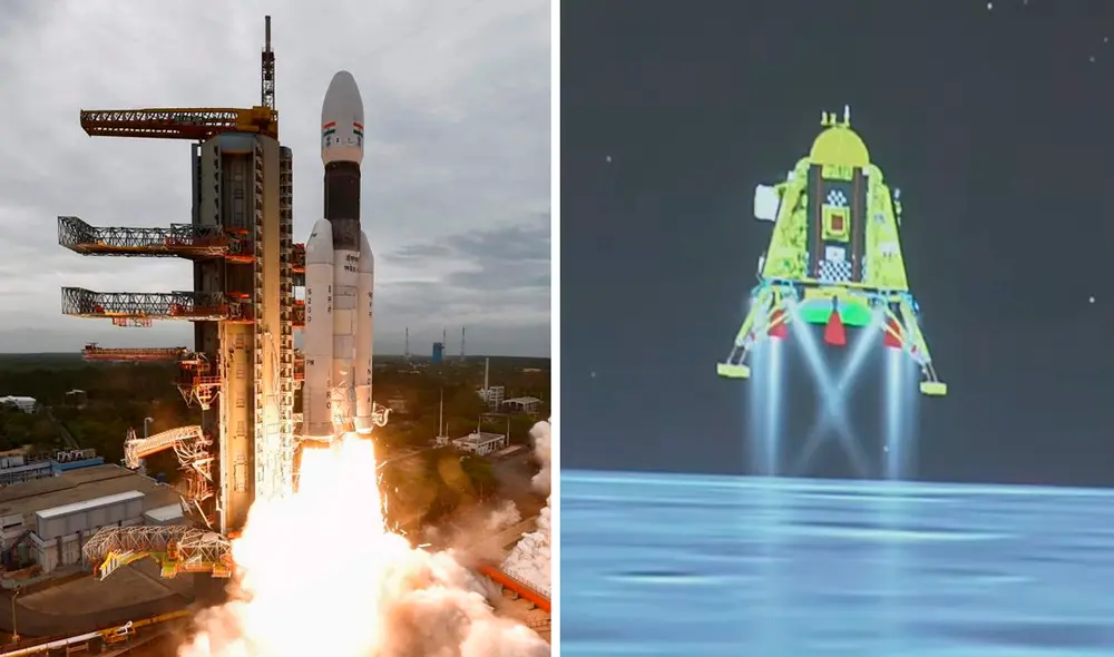 Nave espacial de la India llega a la superficie de la Luna. Foto: composición LR/ABC