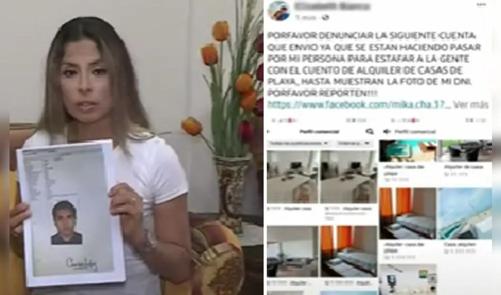 La afectada responsabiliza a Carlos Rubén Guerra Ayala, un sujeto que habría creado un falso perfil en Facebook con el nombre de 'Elizabeth Bia'. Foto: composición LR/capturas de Panamericana - Video: Panamericana