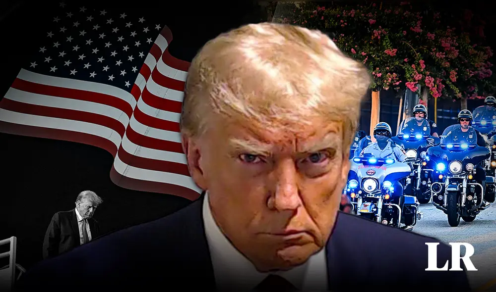 Por primera vez, Trump fue fotografiado durante su fichaje en la cárcel. Foto: composición LR/AFP/EFE Por primera vez, Trump fue fotografiado durante su fichaje en la cárcel. Foto: composición LR/AFP/EFE