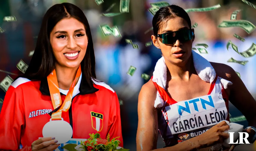 Kimberly García quedó en segundo puesto en el Mundial de Atletismo Budapest 2023, detrás de la deportista española María Pérez. Foto: composición LR/La República