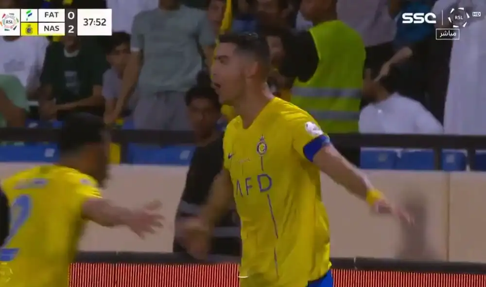 Cristiano Ronaldo volvió a marcar con el Al Naddr en la Liga Saudí. Foto: captura de SSC