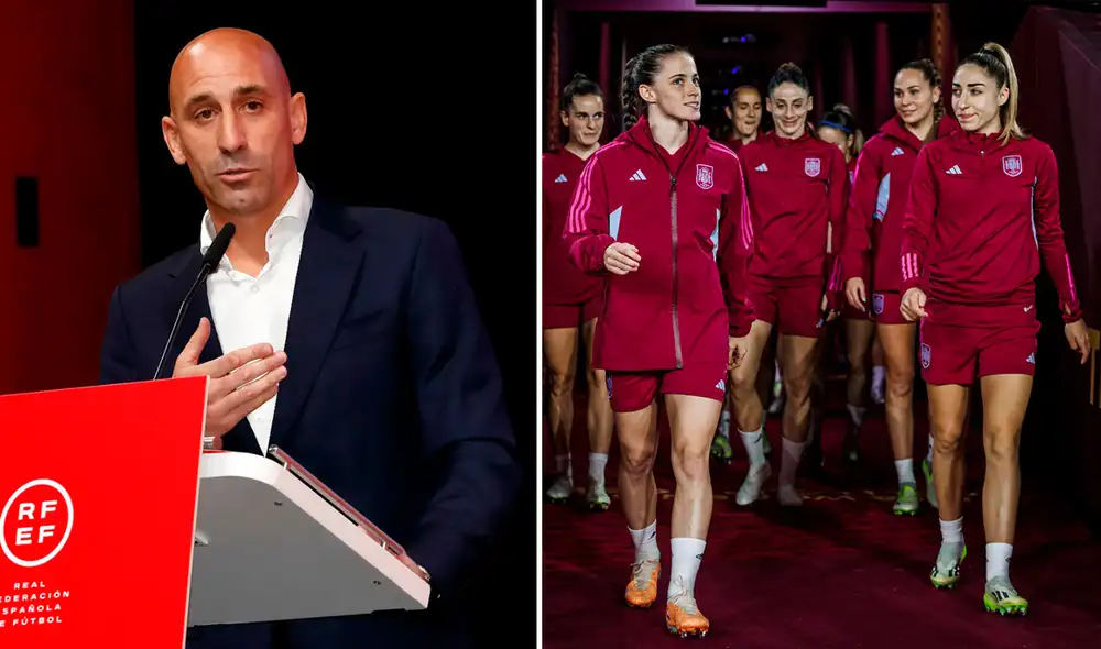 Luis Rubiales rechazó que vaya a renunciar, lo que motivó un pronunciamiento en conjunto de las jugadoras de la selección española. Foto: composición/EFE Luis Rubiales rechazó que vaya a renunciar, lo que motivó un pronunciamiento en conjunto de las jugadoras de la selección española. Foto: composición/EFE
