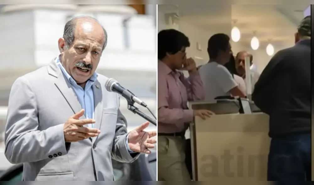 El parlamentario de Somos Perú intercambió insultos y graves adjetivos con ciudadanos en el cuarto piso de la clínica. Foto: composición LR/Jhon Reyes/Latina Video: Latina El parlamentario de Somos Perú intercambió insultos y graves adjetivos con ciudadanos en el cuarto piso de la clínica. Foto: composición LR/Jhon Reyes/Latina Video: Latina