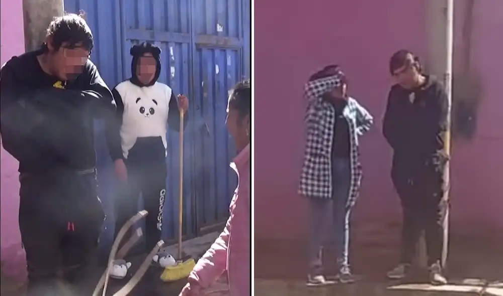Puno. Sujeto recibió castigo de parte de su madre en Juliaca. Foto: captura video Kleber Sánchez/ LR