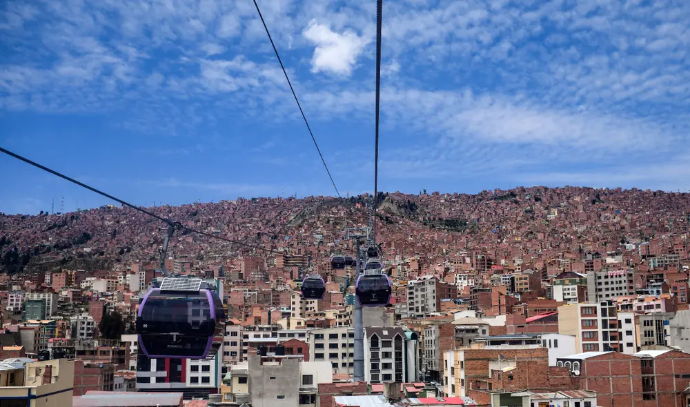 Teleférico La Paz-El Alto. Foto: AFP
