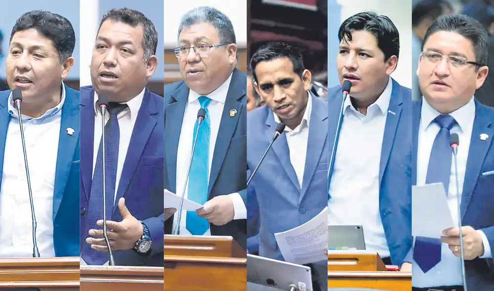 “Suspendidos”. R. Doroteo, D. Espinoza, J. Flores, E. Vergara, Ilich López y Juan Mori. Foto: composiciónLR