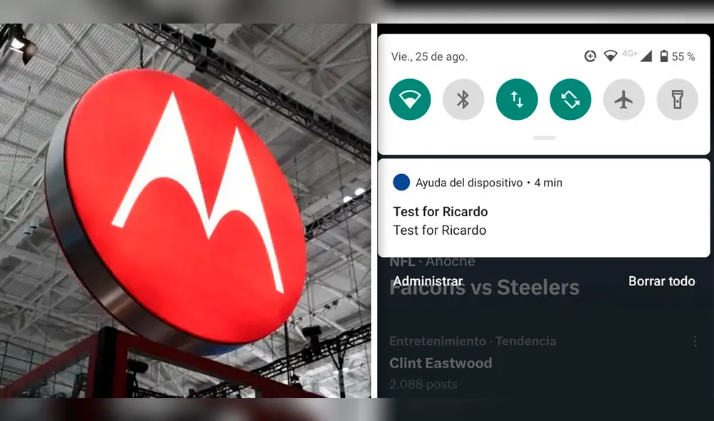 El mensaje llegó a los celulares de la marca Motorola el viernes 25 de agosto. Foto: composición LR/Hipertextual/captura de X El mensaje llegó a los celulares de la marca Motorola el viernes 25 de agosto. Foto: composición LR/Hipertextual/captura de X