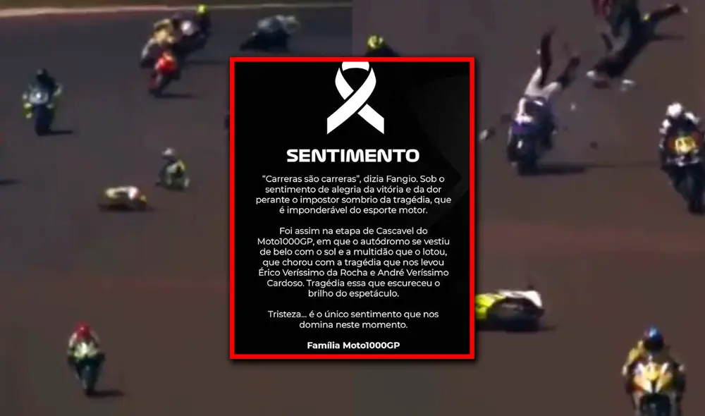 Fallecen dos pilotos que participaban en una carrera de motos. Foto: Composición de Alvaro Lozano. Video: @jefersonstutz
