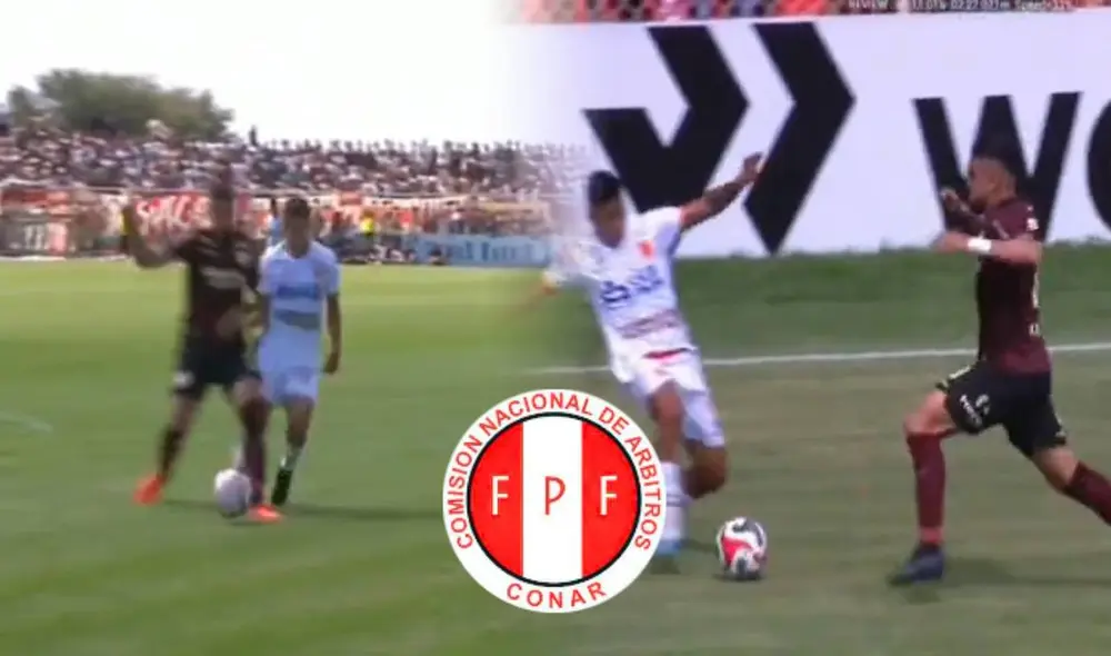 Conar explicó la jugada del penal que terminó en el 2-1 de Atlético Grau sobre Universitario. Foto: composición/captura Liga 1 Max.