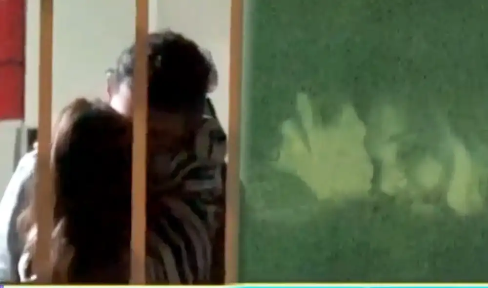 Érika Villalobos fue grabada por las cámaras de 'Magaly TV, la firme' besándose con un hombre. Foto: composición LR/captura de ATV