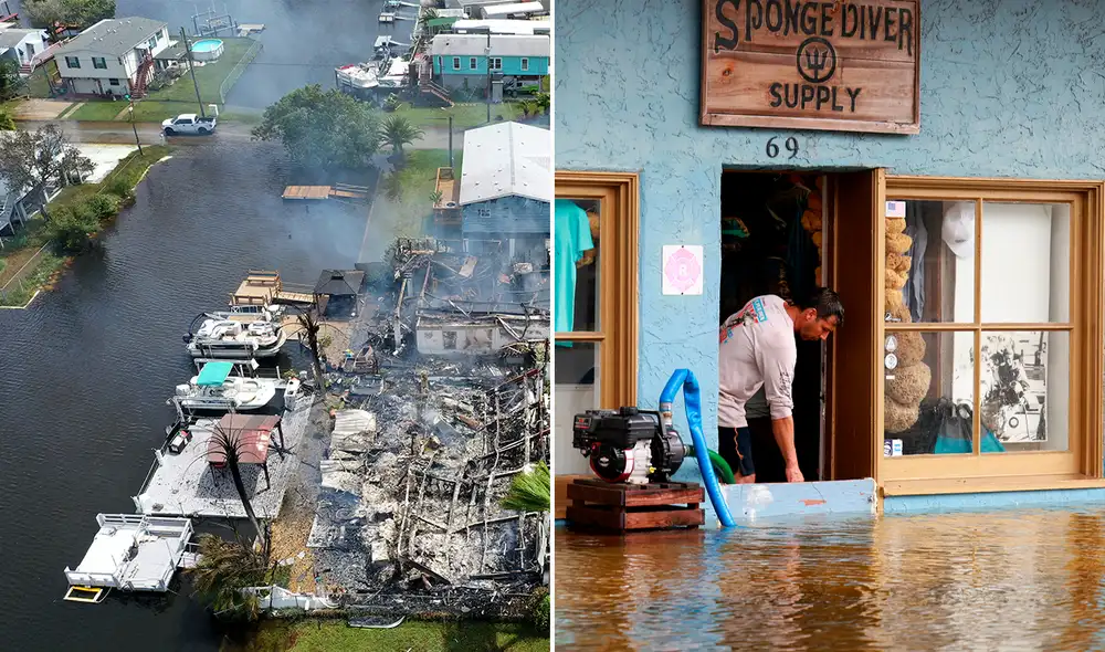 La depresión tropical cobró indirectamente dos vidas antes de dejar el estado con dirección a la costa este de EE. UU. Foto: composición LR/AFP/EFE