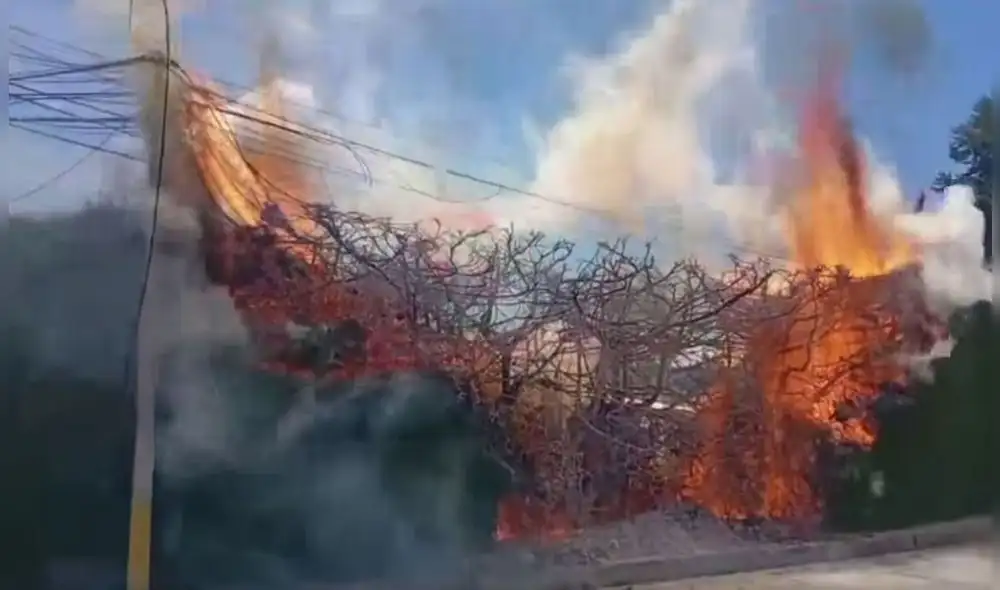 El incendio causó daños materiales. Foto: captura/Diario Panorama Cajamarquino - Video: Diario Panorama Cajamarquino El incendio causó daños materiales. Foto: captura/Diario Panorama Cajamarquino - Video: Diario Panorama Cajamarquino