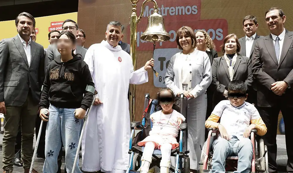 Juntos. Lanzamiento de la Teletón 2023 fue el martes 29 en la Bolsa de Valores de Lima. La meta es recaudar S/12,5 millones. Foto: difusión