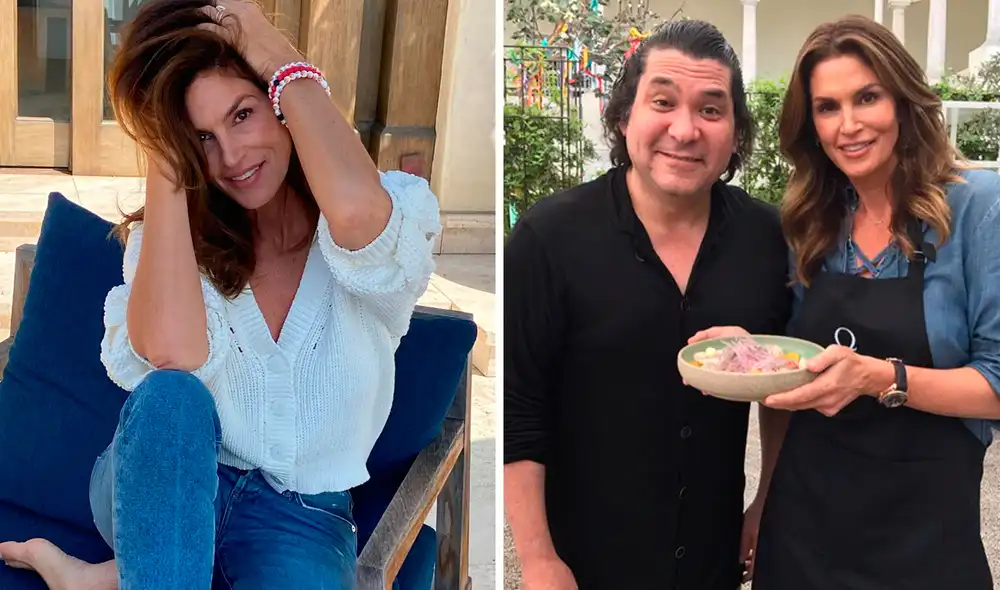 Cindy Crawford contó cómo fue su experiencia en la cocina junto a Gastón Acurio. Foto: composición LR/Cindy Crawford/Instagram/Gastón Acurio/Twitter