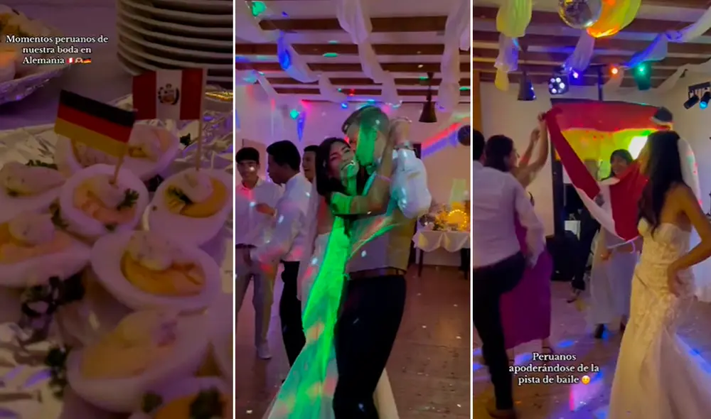 Pareja celebró su boda en Alemania, pero no faltó la música peruana. Foto: composición LR/TikTok/@the.team.sunchine