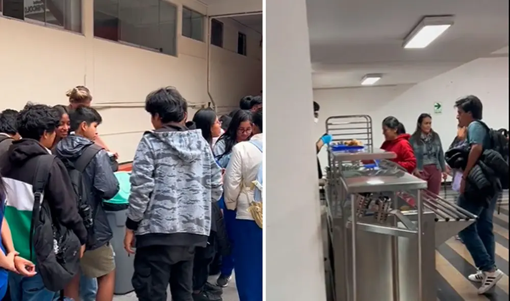 Estudiantes formaron larga cola, pero fueron atendidos rápidamente. Foto: composición LR/Tik Tok Kathy_merma
