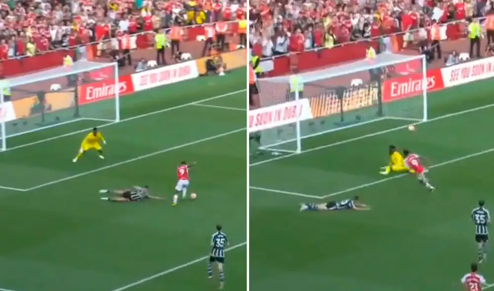 Gabriel Jesús selló la victoria del Arsenal sobre el Manchester United. Foto: captura/ESPN Gabriel Jesús selló la victoria del Arsenal sobre el Manchester United. Foto: captura/ESPN