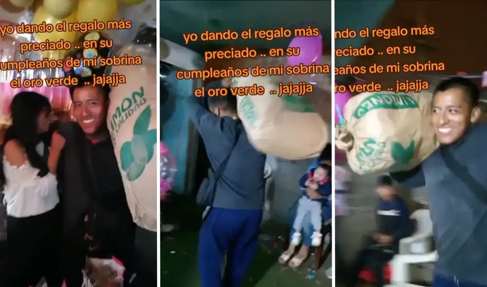 El comerciante de limones dejó sorprendidos a los asistentes al regalar un saco de limones a su sobrina. Foto: composición LR/captura de TikTok/Captura de TikTok/Marco11Rivera