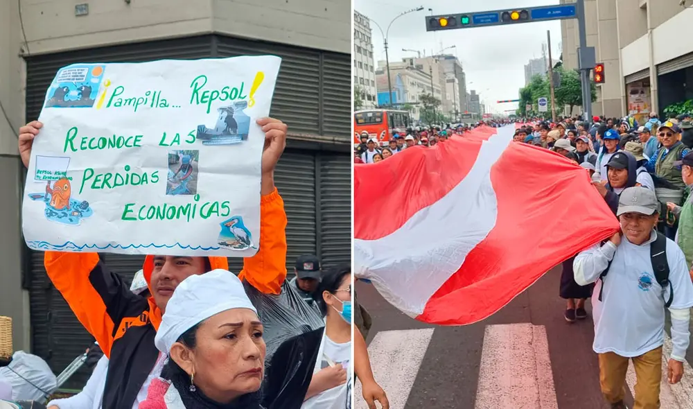 Pescadores acusan a Repsol de no reparar daños ocasionados por el derrame de petróleo en mar peruano a quienes viven de la pesca. Foto: composición La República/Rosario Rojas - Video: Rosario Rojas/LR