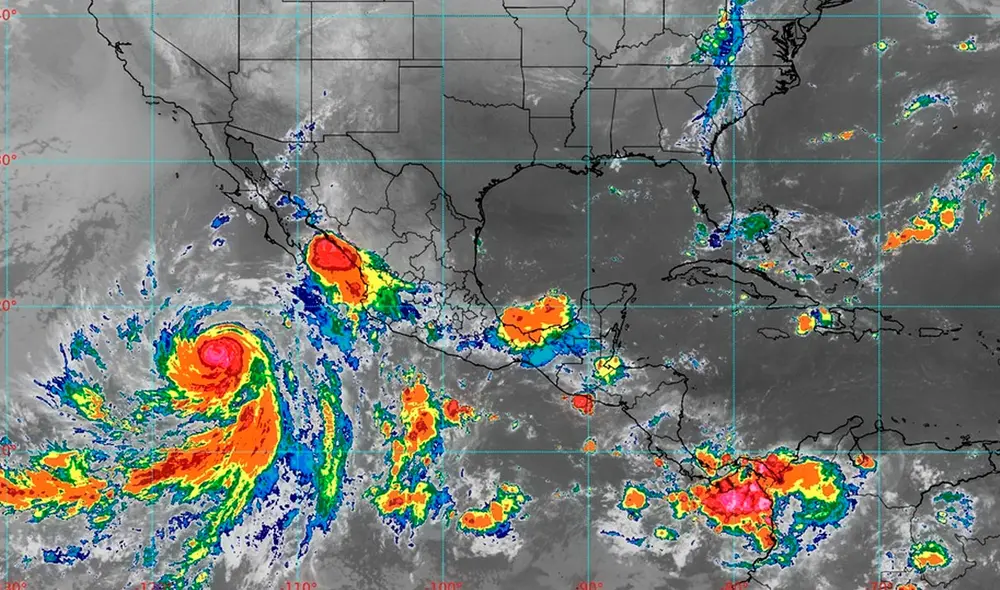 El huracán Jova se encuentra recorriendo el Pacífico mexicano, en donde causará lluvias "muy fuertes". Foto: CONAGUA