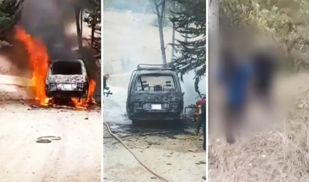 Combi se incendia y una bebé fallece calcinada. Foto: composición LR/Latina TV - Video: Latina TV
