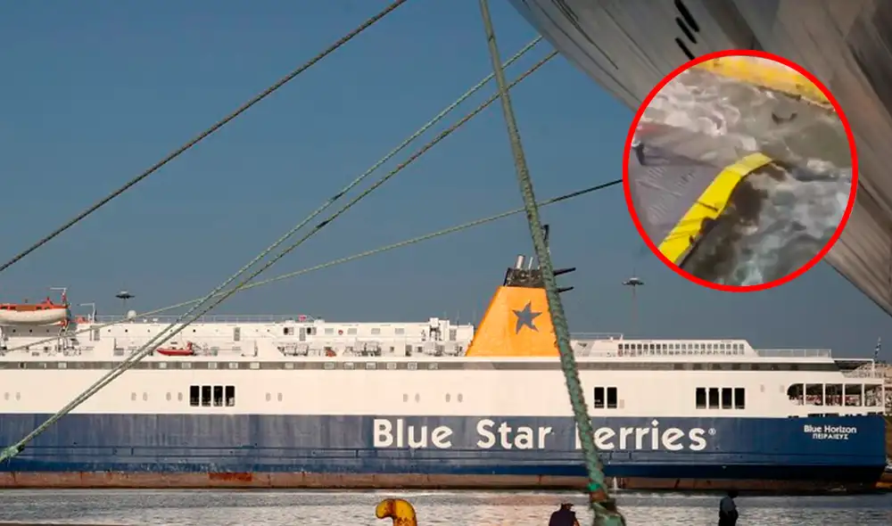 Pasajeros grabaron lo sucedido. Nadie hizo nada para ayudar al hombre, por lo que el barco siguió su rumbo y los guardacostas sacaron al hombre inconsciente del agua. Foto: composición LR/Blue Horizon - Video: Alerta Mundial/X Pasajeros grabaron lo sucedido. Nadie hizo nada para ayudar al hombre, por lo que el barco siguió su rumbo y los guardacostas sacaron al hombre inconsciente del agua. Foto: composición LR/Blue Horizon - Video: Alerta Mundial/X