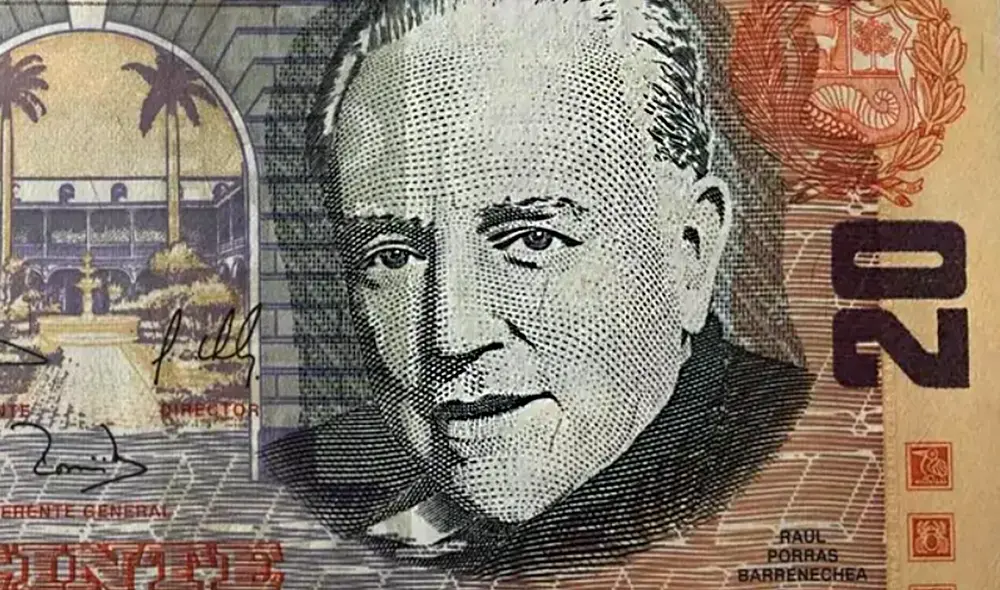 Raúl Porras Barrenechea apareció en el primer y segundo billete de S/20, hasta que fue reemplazado por José María Arguedas. Foto: BCR