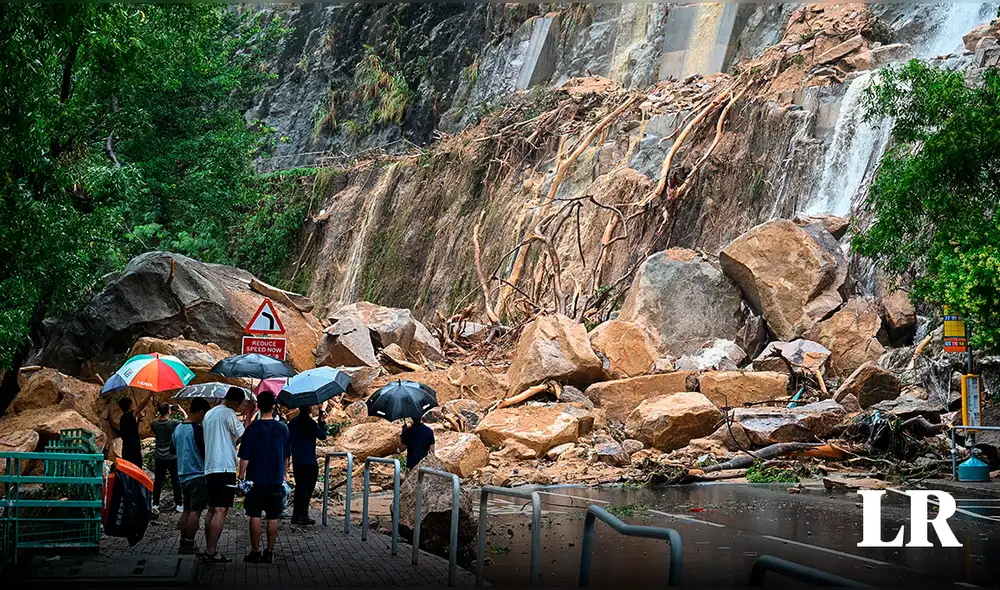 Inundaciones en Hong Kong tras lluvias récord. Foto: AFP