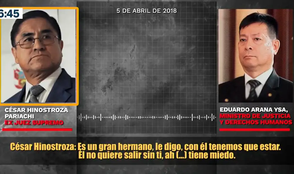 En el audio, Arana asegura que Hinostroza "ya se ganó una imagen" y que es un "hombre inteligente". Foto: y video: Canal N En el audio, Arana asegura que Hinostroza "ya se ganó una imagen" y que es un "hombre inteligente". Foto: y video: Canal N